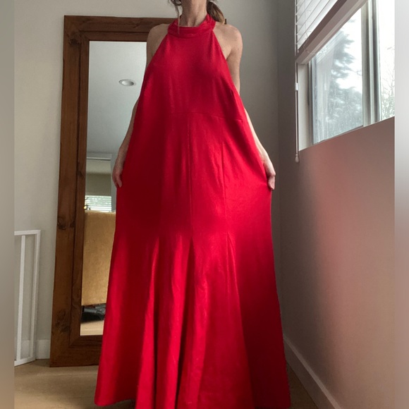 NWT Meave By Anthropologie Halter MIDI Red Dress 2X - Picture 14 of 14